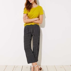 LOFT Wide Leg Mixed Stripe Pants